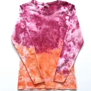 Orange/ Wine Tie Dye Long Sleeve Tee